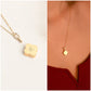 Gold Flower Necklace - 14K Real Gold Urn Necklace with Flower Pendant, Clover Necklace