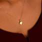 Gold Flower Necklace - 14K Real Gold Urn Necklace with Flower Pendant, Clover Necklace