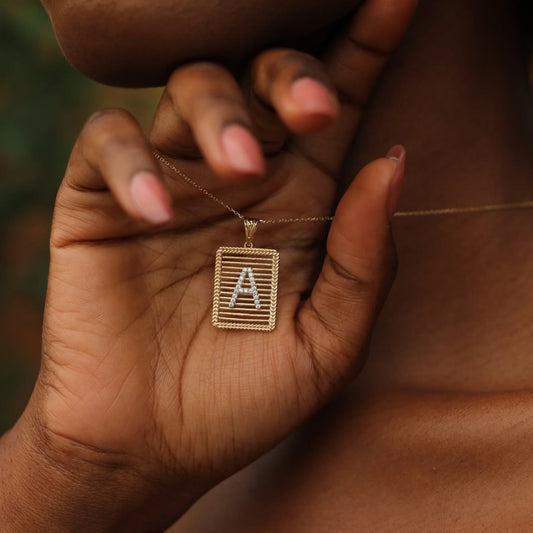 A Letter Necklace, Customizable Gold Letter Necklace