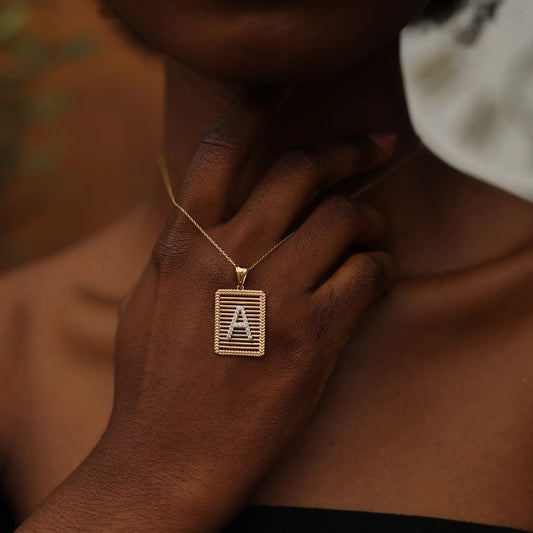 A Letter Necklace, Customizable Gold Letter Necklace