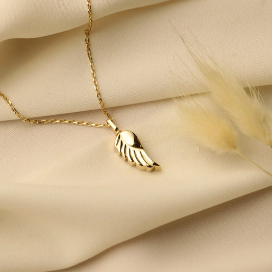 14K Gold Angel Wings Cremation Pendant, Gold Wings Necklace, Angel Wing Charm, Gold Ash Holder Pendant, Gold Ashes Necklace, Gift for Her