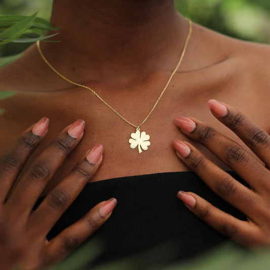 Clover Necklace, 14K Gold