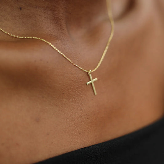 Cross Necklace, 14K Gold