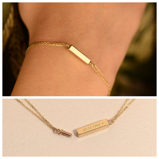 Minimalist 14K Gold Gold Cremation Urn Bracelet