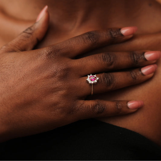 Lotus Flower Diamond Ring