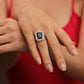 6.40 Carat Diamond Sapphire Ring