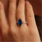 1.26 Carat Diamond Teardrop Sapphire Ring