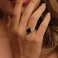 1.26 Carat Diamond Teardrop Sapphire Ring