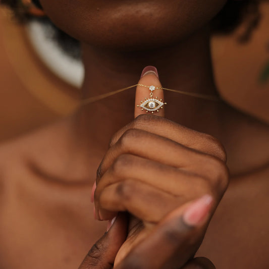 Eye Necklace, 14K Gold