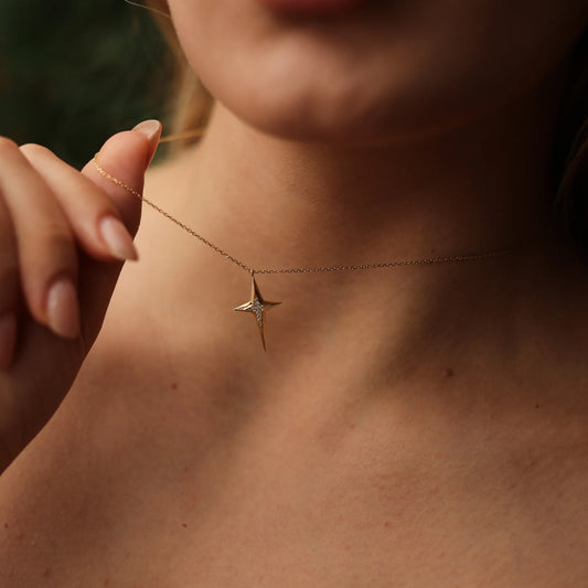 Star Necklace, 14K Gold