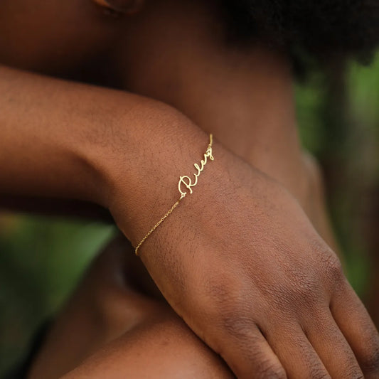 Custom Name Bracelet, Gold, 14K Gold