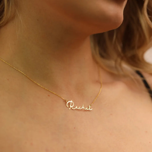 Gold Name Necklace, Customizable Name, 14K Gold