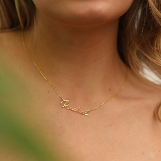 Gold Name Necklace, Customizable Name, 14K Gold