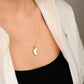 Gold Cremation Urn Moon Necklace, 14K or 18K Gold