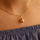 14K Gold Tiny Gold Tear Drop Necklace, Custom Ash Holder Pendant, Remembrance Urn Necklace